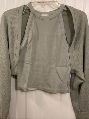 sage green bolero & tank top set